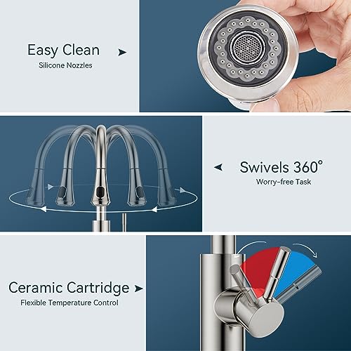Kitchen Faucet with Temperature Digital Display