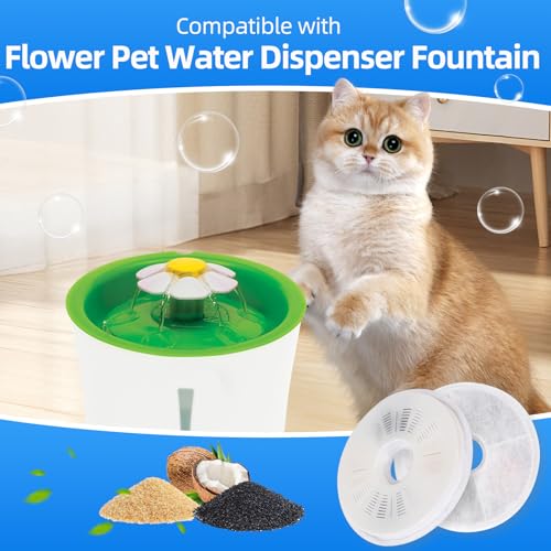 8+2 Pack Cat Fountain Replacement Filters for 3L Flower Water Dispenser (8 Count)