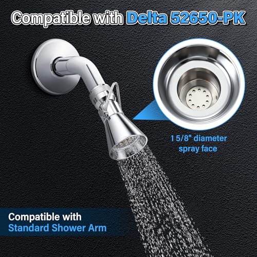 2 Setting Pivoting Single Spray Shower Head with Shut Off Valve