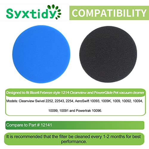 5 Pack Replacement Filter for BISSELL Febreze Style 1214 Cleanview & PowerGlide Pet (5 Count)