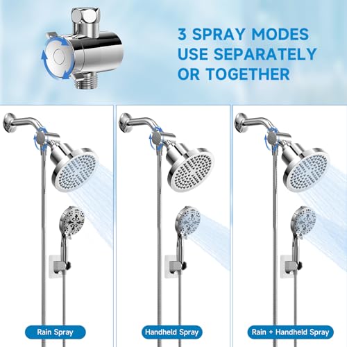 Filtered Shower Head With Handheld Spray Combo for Hard Water