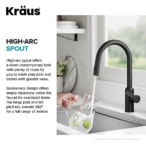Matte Black Touchless Pull Down Kitchen Faucet KSF