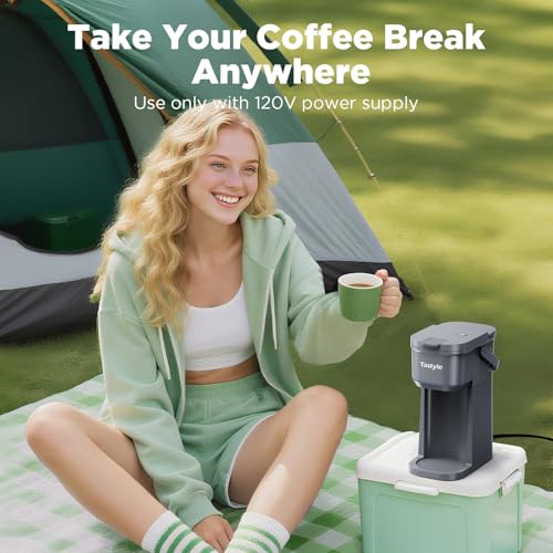 Mini Single Serve Coffee Maker for K Cups and Grounds with Handle