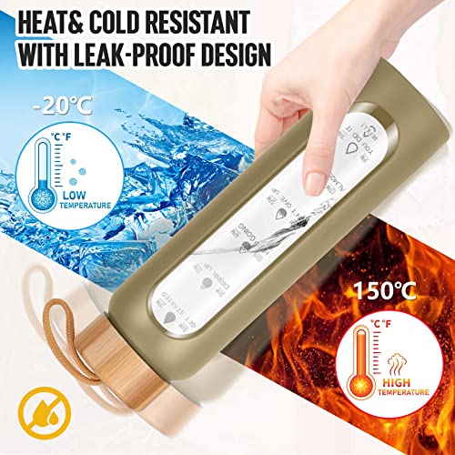 Glass Water Bottles 32 Oz with Silicone Sleeve