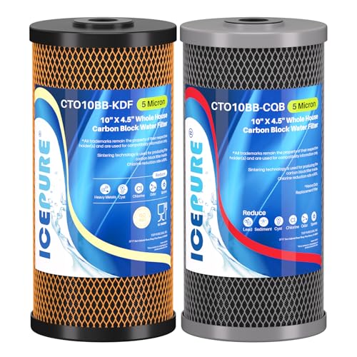2 Stage 10" x 4.5" Whole House Carbon Water Filter Set (2 Count)