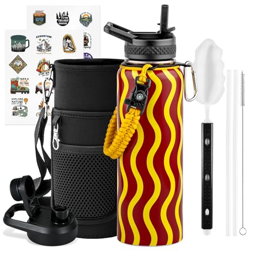 40 oz Insulated Water Bottle with Straw