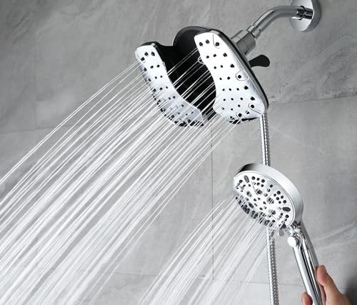 Rain Shower Head with Filtered Handheld Spray Combo Chrome 1.8 GPM