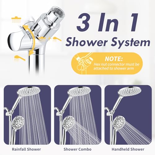 Modern Dual Shower Head with Handheld Spray