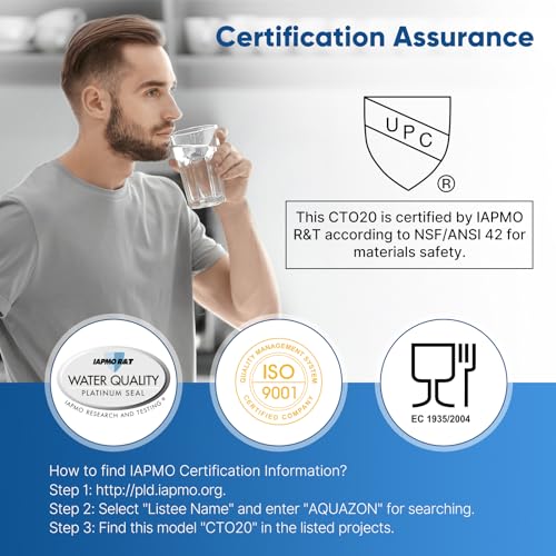 5 Micron 20" x 2.5" Whole House CTO Carbon Sediment Water Filter Cartridge Compatible with C1
