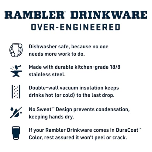 Rambler 25 oz Tumbler with Handle and Straw Lid