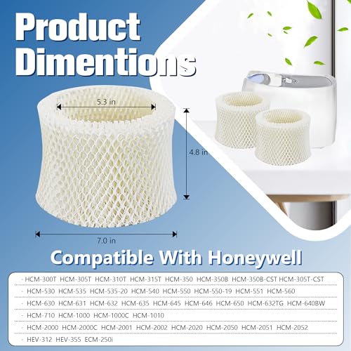 Humidifier Filters Replacement for Honeywell Humidifier HAC (4 Count)