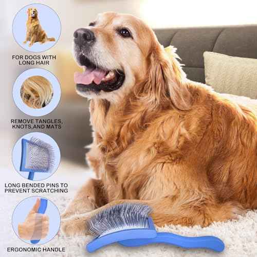 2PCS Slicker Brush for Dogs & Pet Comb