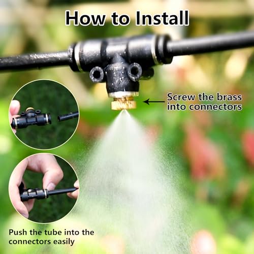 12 Pack Brass Misting Nozzles Outdoor Cooling System (28 Count)