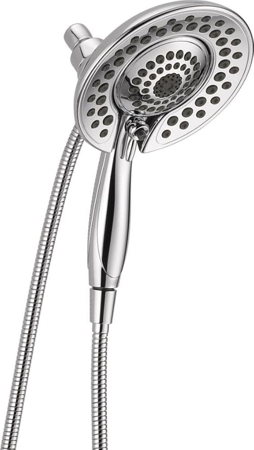 Delta Faucet 5-Spray In2ition 2-in-1 Dual Shower Head with HandHeld Spray, Chrome Hand Held Shower Head with Hose, Handheld Shower Heads, 2.5 GPM Shower Head, Chrome 58569-25-PK
