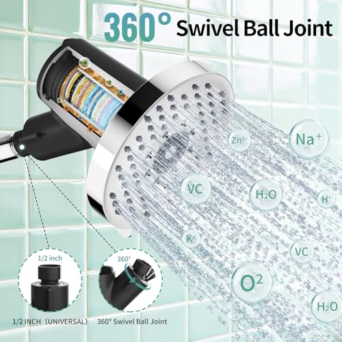 5.5 Inch Filtered Shower Head with Filters