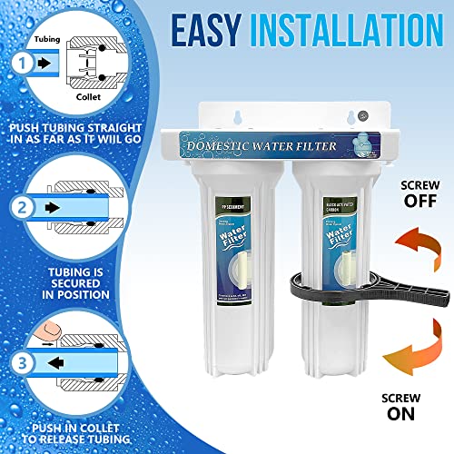 2 Stage Under Sink Drinking Water Filtration System Lead