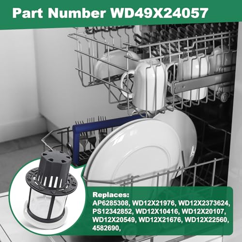 WD49X24057 Dishwasher Ultra Fine Filter Kit with GE Dishwashers (5.3 Ounce)