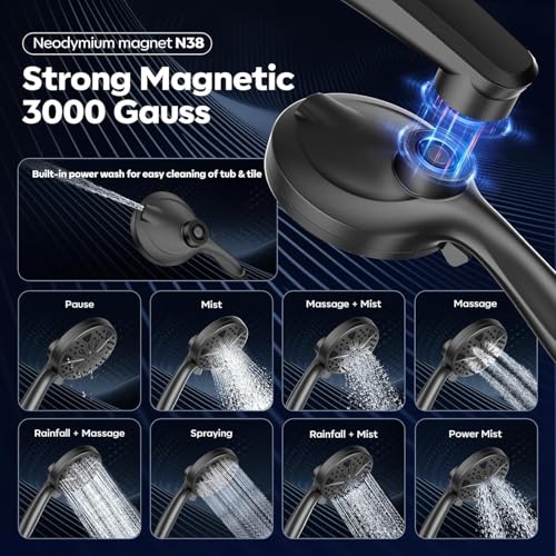 12 Inch High Pressure Rain Shower Head with Handheld Spray Combo