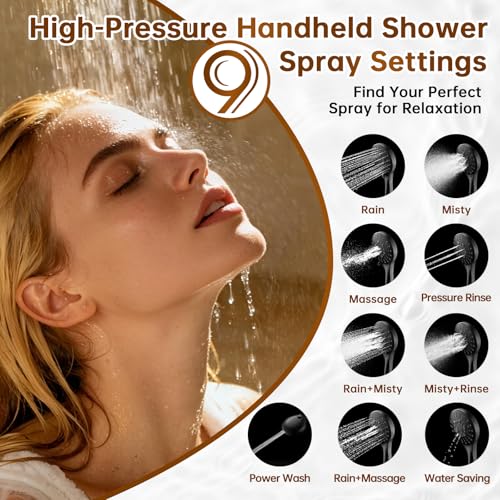 High Pressure Dual Shower Head Combo with Handheld and Rain Shower