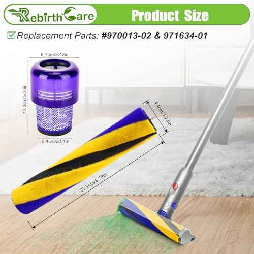 Brush Roller and Filter for Dyson V15 Detect (3 Count)