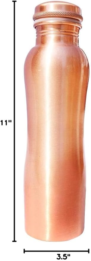 Matt Finish Copper Water Bottle Joint Less Leak Proof Ayurvedic Drinkware Copper Vessel for Sports, Gym, Outdoors, Yoga