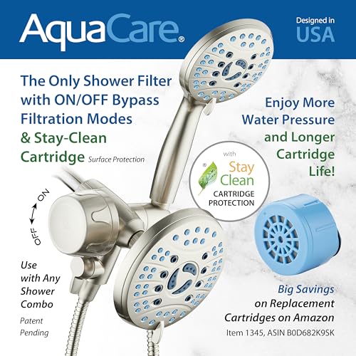 Combo Shower Head Water Filter with Built