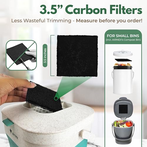 Charcoal Filters for Compost Bucket 3.5 in Square (12 Count)