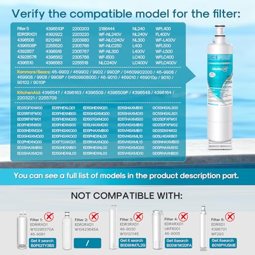 Alkaline 4396508 Refrigerator Water Filter Replacement for EDR5RXD1 (3 Count)