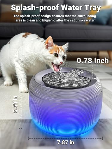 3.5L 118oz Large Capacity Cat Water Fountain for Cats Quiet FS75