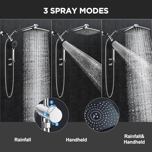 11.8" High Pressure Shower Head with Handheld