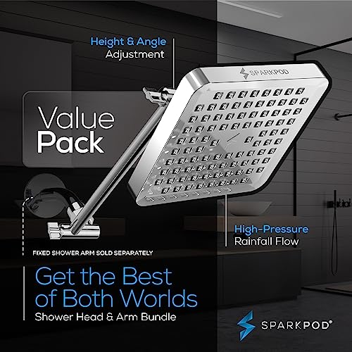 6" Square Rain Shower Head with 11" Shower Arm
