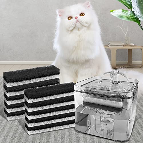 10 Pcs Pet Fountain Filters Replacement for WF020 Cat Water Fountain