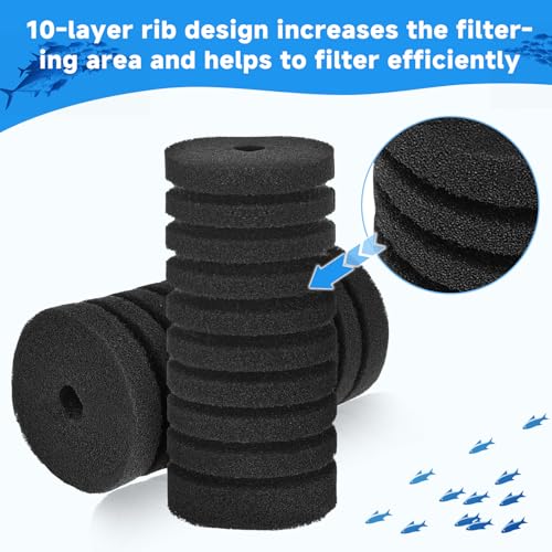 4 Pack Aquarium Sponge Filter Replacement for AQ016 (4 Count)