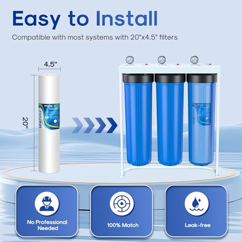 5 Micron 4.5" x 20" Whole House Sediment Water Filter (3 Count)
