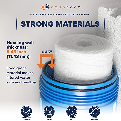 Whole House Water Filter System for Well Water with 5 Micron 10x4.5 Purification String Wound Cartrige