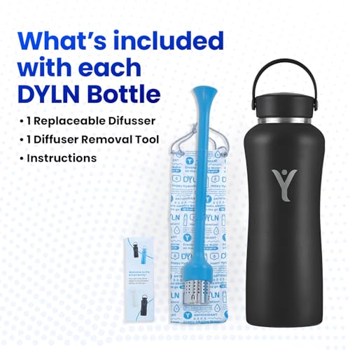DYLN Hydrogen Water Bottle 40 oz Black Stainless Steel Alkaline Water