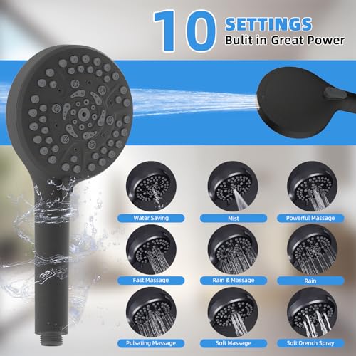 8" Metal Rainfall Shower Head with 10
