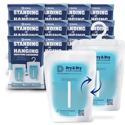 12 Packs Hybrid Moisture Absorbers & Musty Odor Eliminator Dehumidifier to Control Excess Moisture for Basements (12 Count)