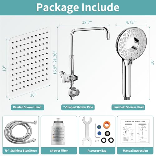 Magnetic Shower Head with Filters for Hard Water