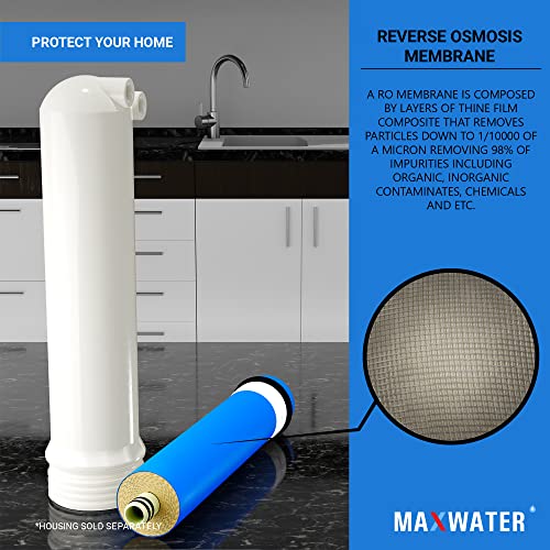 50 GPD Reverse Osmosis RO Membrane Under Sink Drinking Water Filter Purifier System (5 Count)