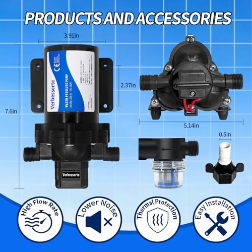 12V DC RV Fresh Water Pump for Home (81.12 Ounce)