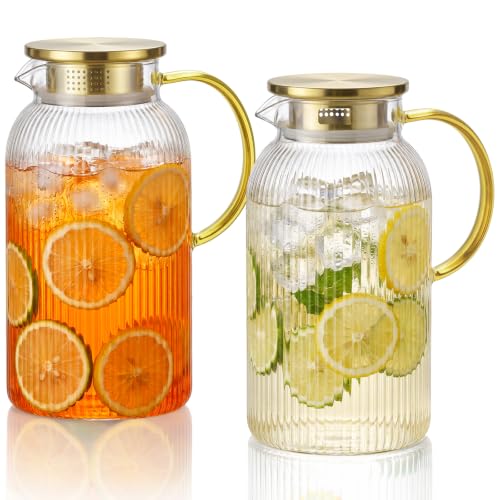 68 oz Glass Pitcher with Lid (2 Count)