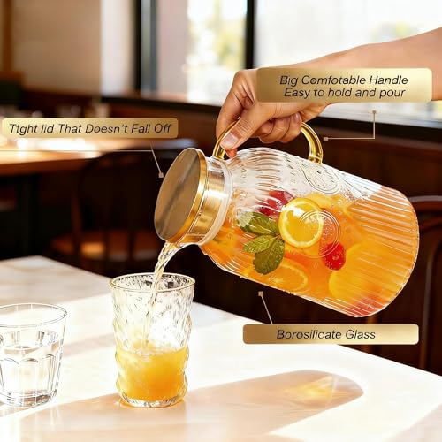 Glass Pitcher with Lid