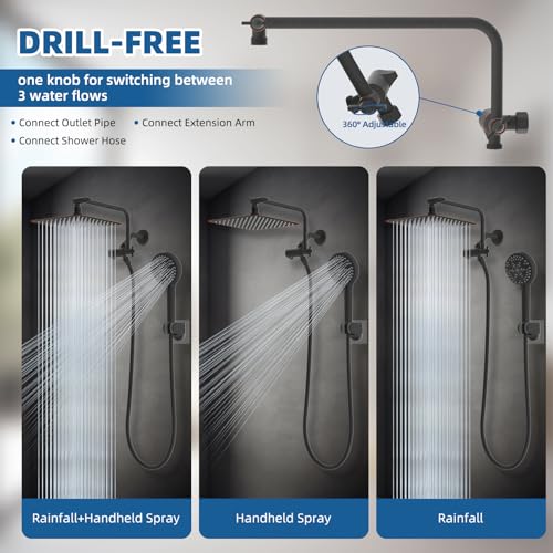 12" Metal Rainfall Shower Head with 10 (3 Count)
