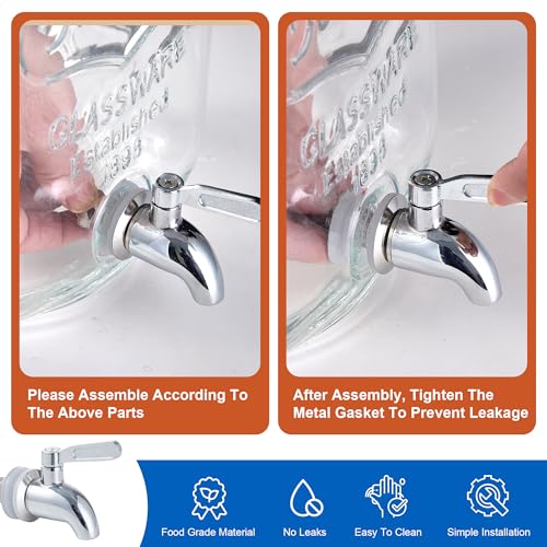 1.5 Gallon Glass Drink Dispensers for Parties