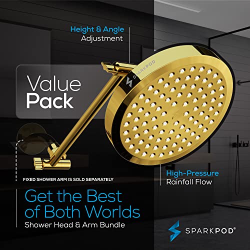 6" Round Rain Shower Head with 11" Shower Arm