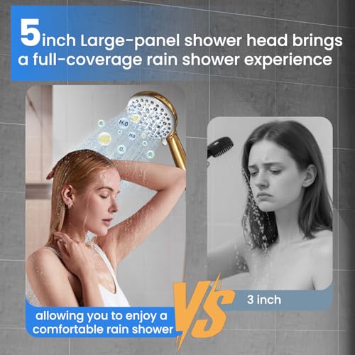 Shower Head Gold High Pressure Shower Filter Head