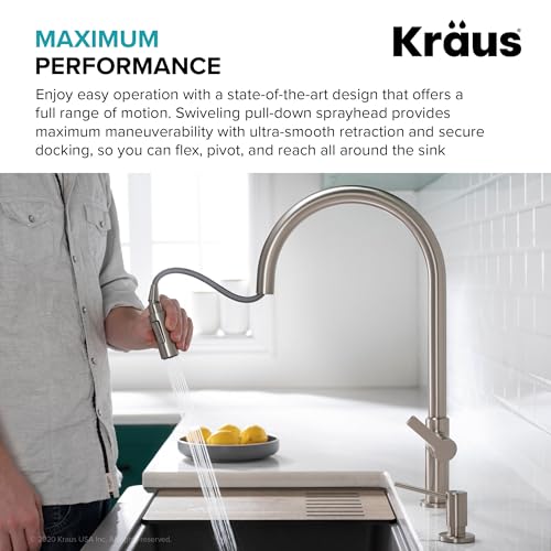 Champagne Bronze 20 in Pull Down Kitchen Faucet KPF
