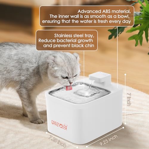 Cat Water Fountain with Stainless Steel Tray (11 Count)