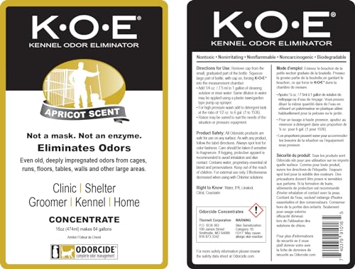 K.O.E. Apricot Odor Eliminator 16 oz for Strong Odor for Cages